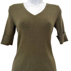 INC International Concepts Olive V-Neck Sweater. Medium.